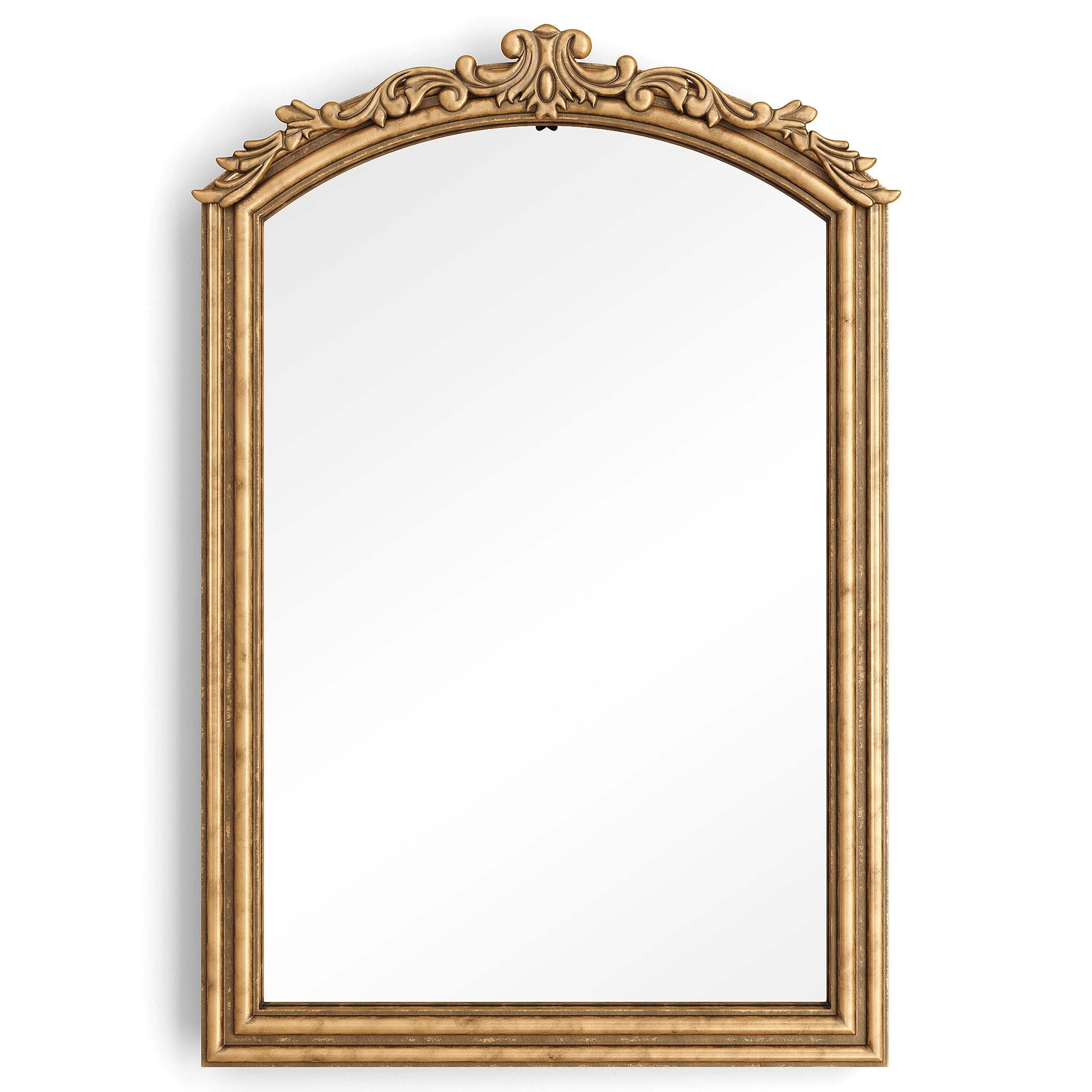 Vintage Gold Mirror - Ornate Antique Victorian Metal Mirror - French Baroque Style
