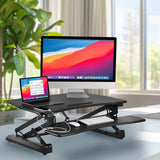 Electric Standing Desk Converter 35.4" x 23" Stand Up Desk Riser, Computer Workstations Motorized Desk Convertor