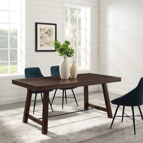 Liam Rustic Farmhouse Trestle Style Dining Table, 70 Inch,