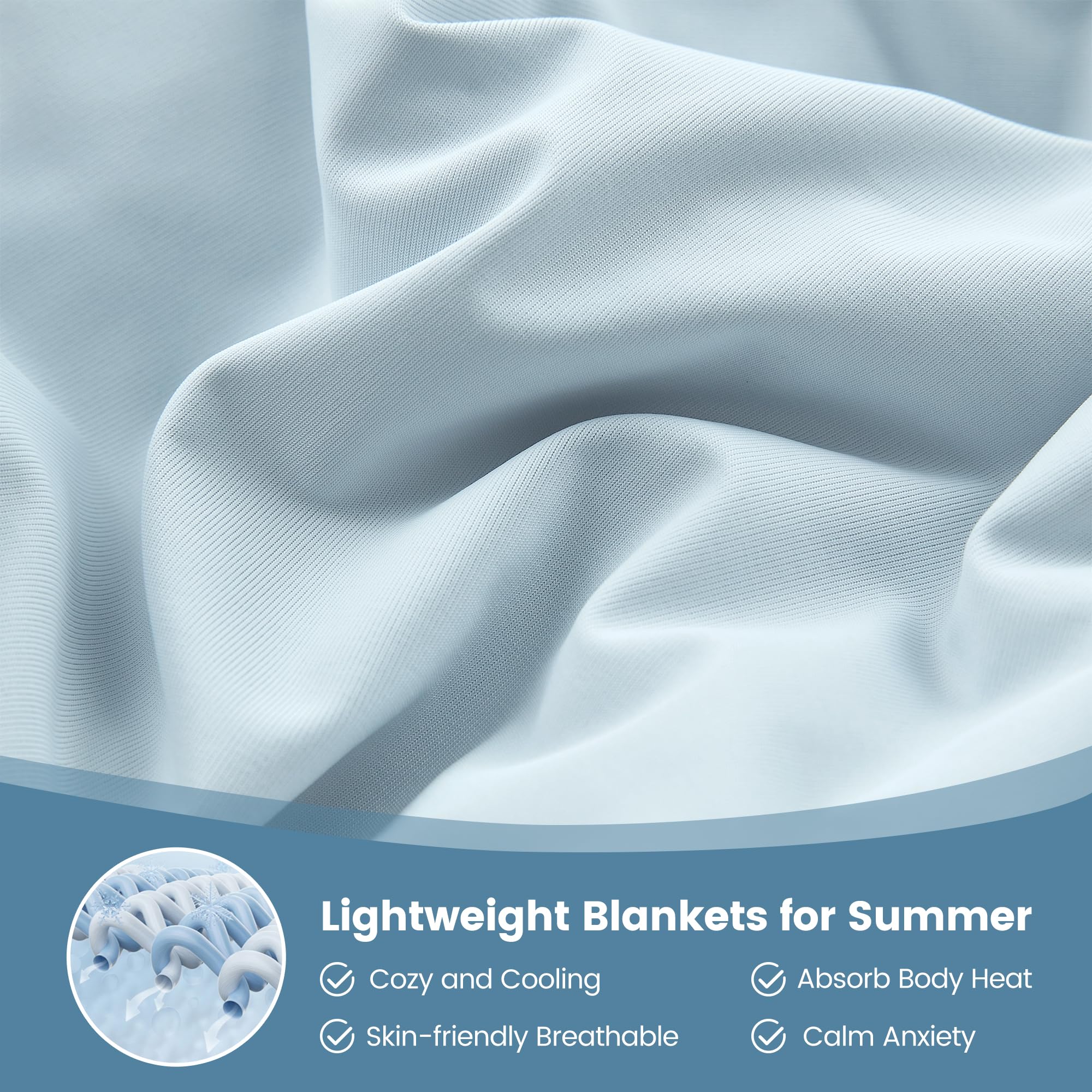 Cooling Comforter King Size, Cooling Blankets for Hot Sleepers and Night Sweats, Blue