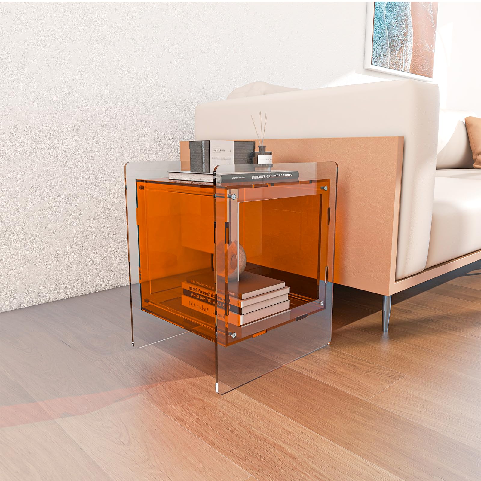 Acrylic Nightstand Orange Acrylic Side Table Night Stands