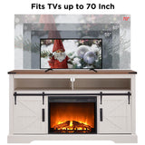 Fireplace TV Stand for 65+ Inch TV, 33" Tall Highboy Farmhouse Entertainment Center