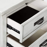 Wooden Nightstand with Drawers, White