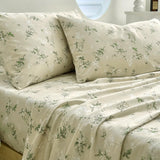 Floral Bed Sheets Queen - Cotton Sheet Deep Pocket up to 18 inch，