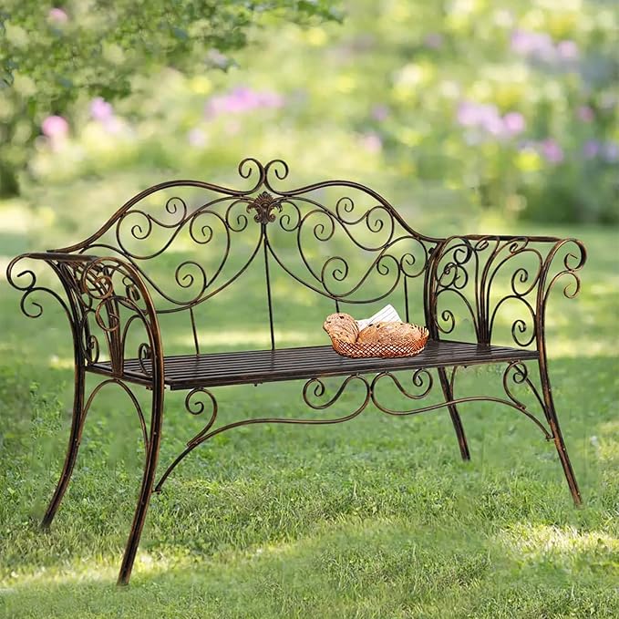 Garden Bench Metal Outdoor Benchs