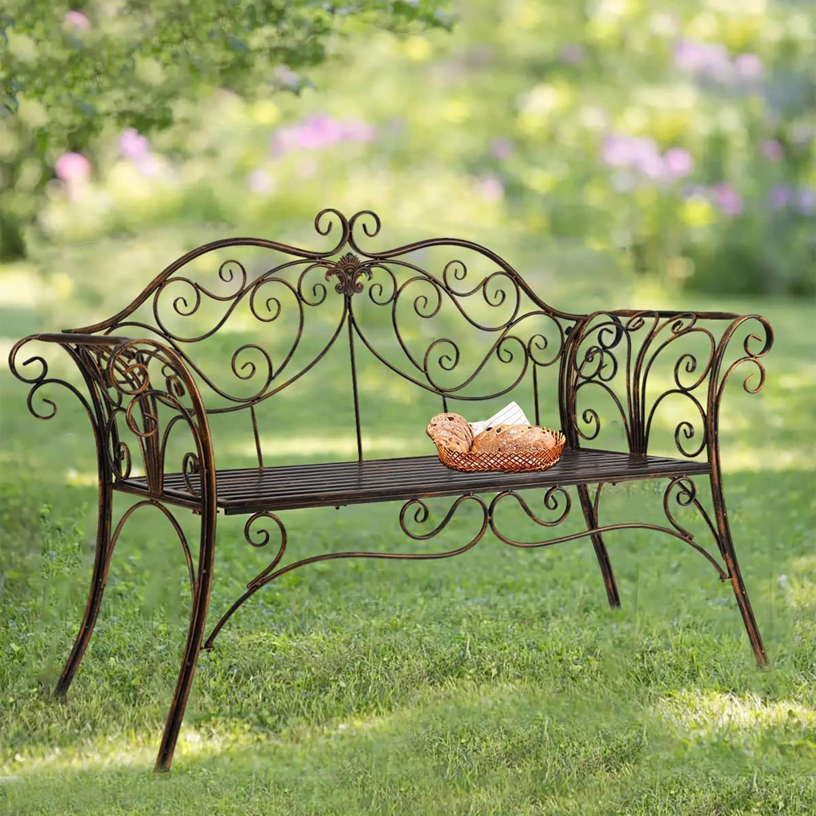 Garden Bench Metal Outdoor Benchs