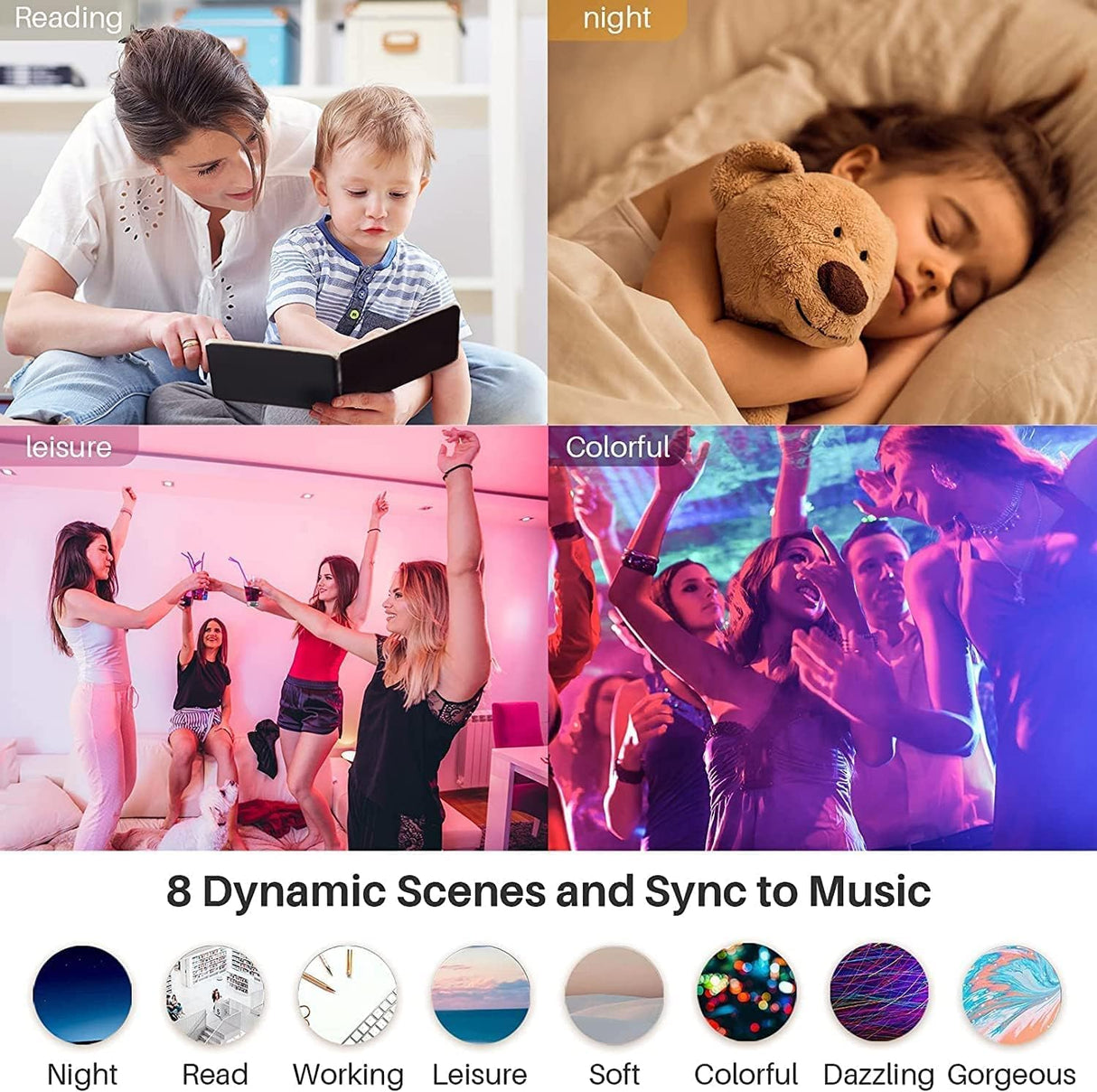 Smart LED Disk Lights 5/6 Inch - RGBWW Color Changing Dimmable Recessed Ceiling Lights (6-Pack)