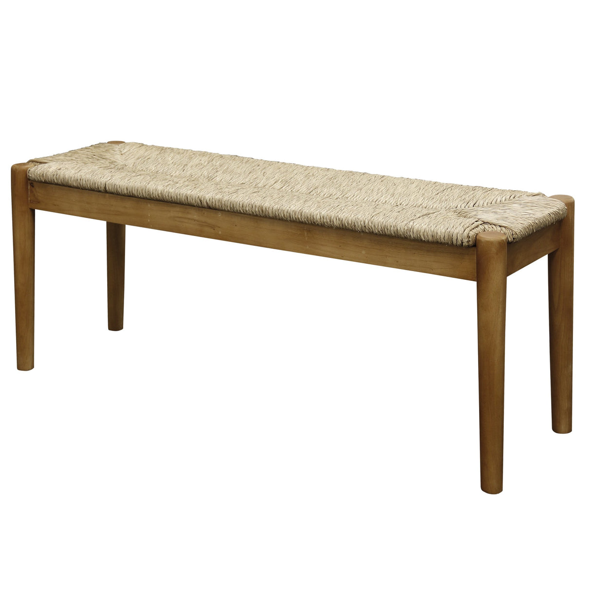 Design Casual Large Seagrass Wood Table W/O Glass (Round Legs) -Natural Beige