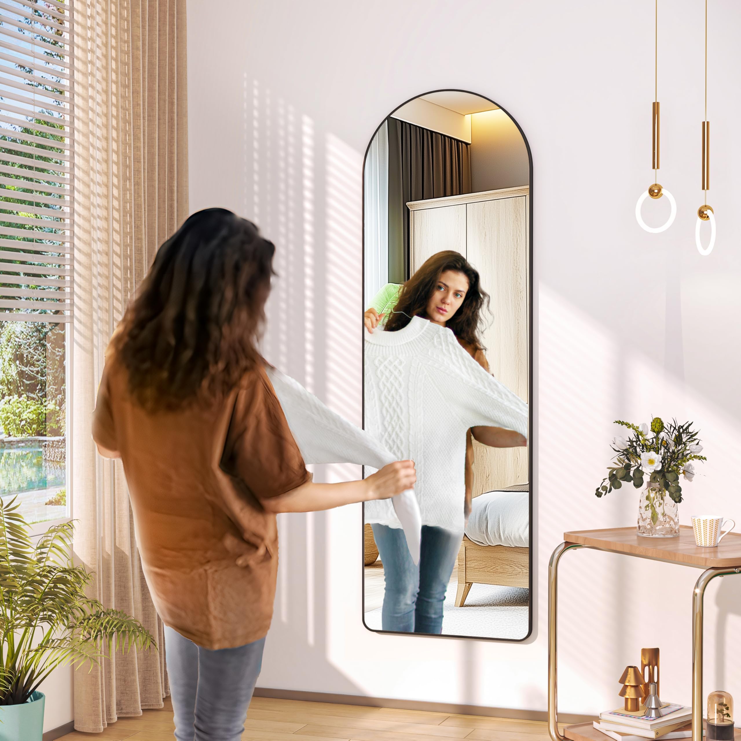 Full Length Door Mirror - 51.1 x 15.7 Inch Wall Hanging Mirror