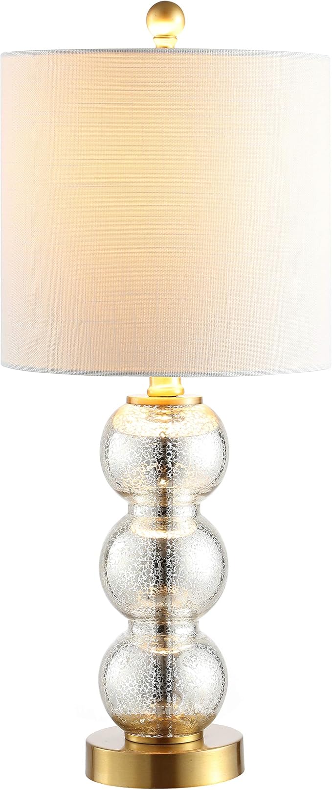 JYL1021D February 21" Glass/Metal LED Table Lamp Contemporary Bedside Desk
