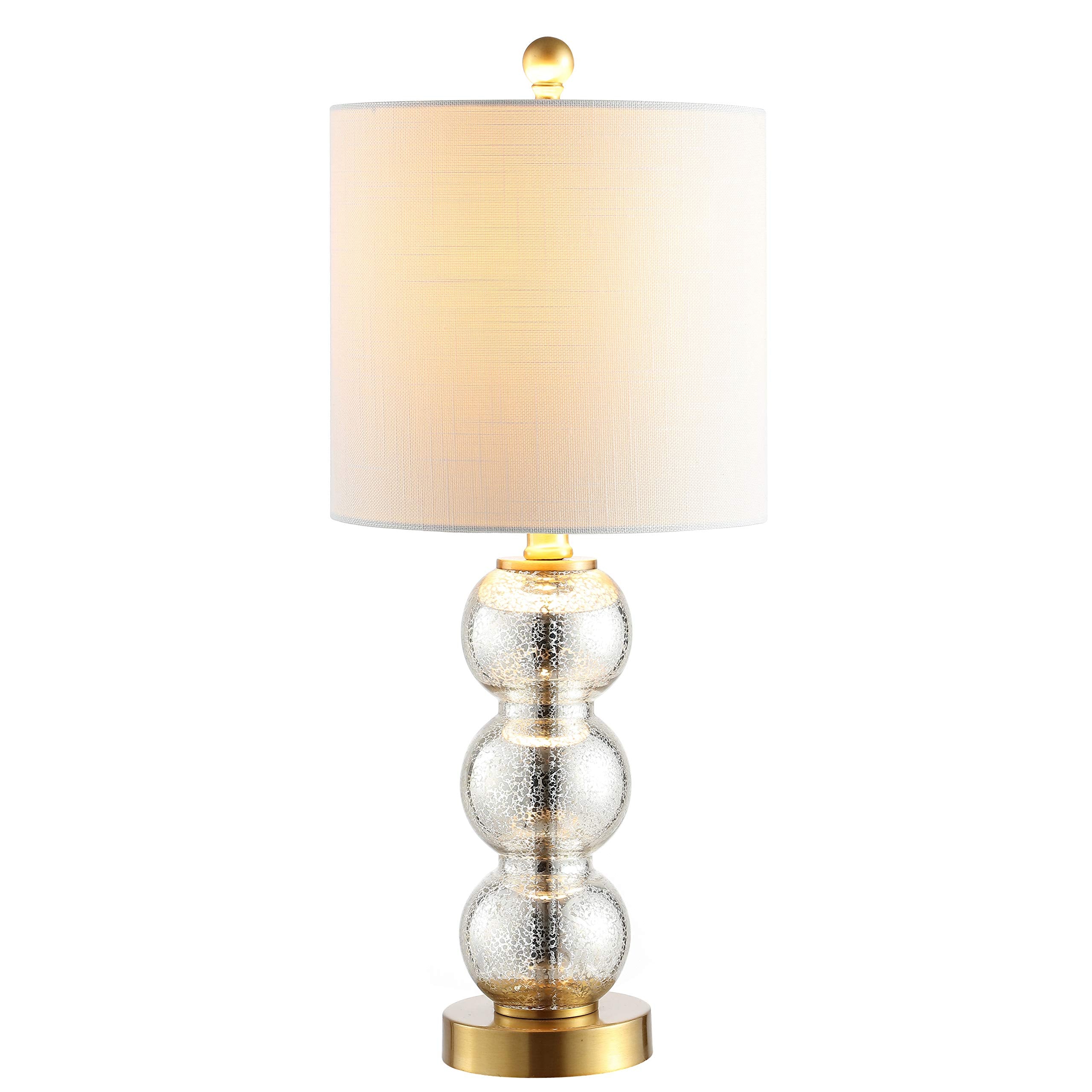 JYL1021C February 21" Glass/Metal LED Table Lamp Contemporary Bedside