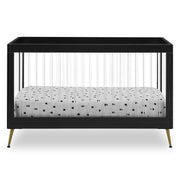 Sloane 4-in-1 Acrylic Convertible Crib - Includes Conversion Rails, Black w/Melted