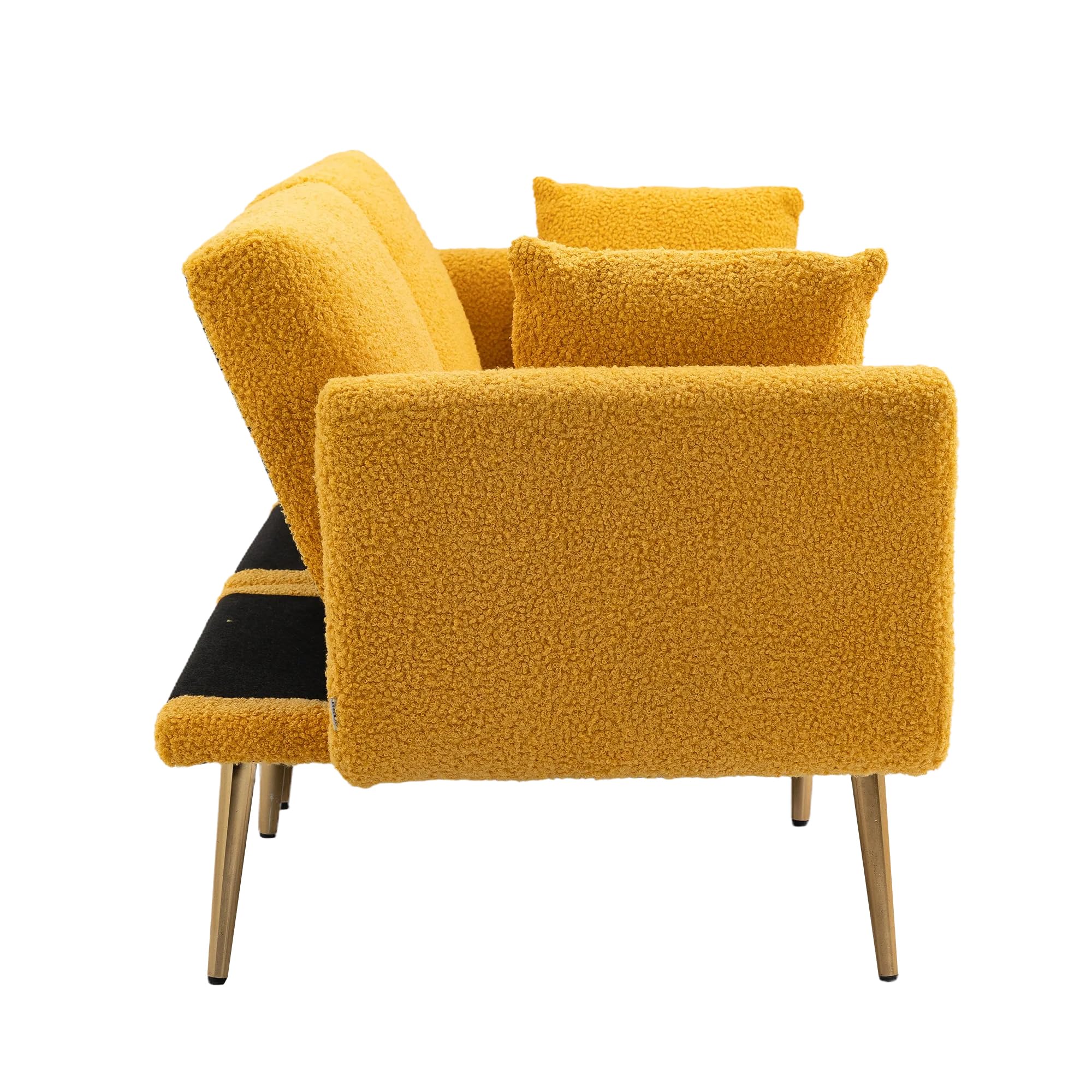 Mid-Century Modern Velvet Loveseat, Petite Accent Sofa Couch