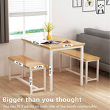 Dining Room Table Set, Kitchen Table Set with 2 Benches, Ideal for Home