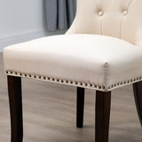 Fabric Dining Chairs Set of 2, Tufted Dining Room Chairs,Upholstered Solid Wood Accent
