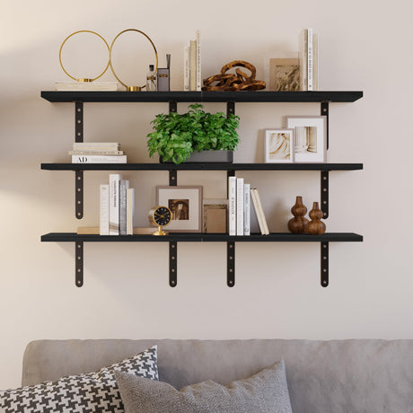 Floating Shelves - Set of 6 Shelves for Living Room, Kitchen, Bedroom