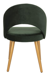 Giani Retro Malachite Green Velvet and Gold Dining Chair, Set of 2