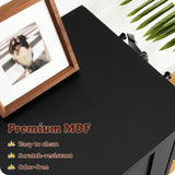 Dog Feeding Station with Storage Cabinet and 2 Elevated Bowls - Black