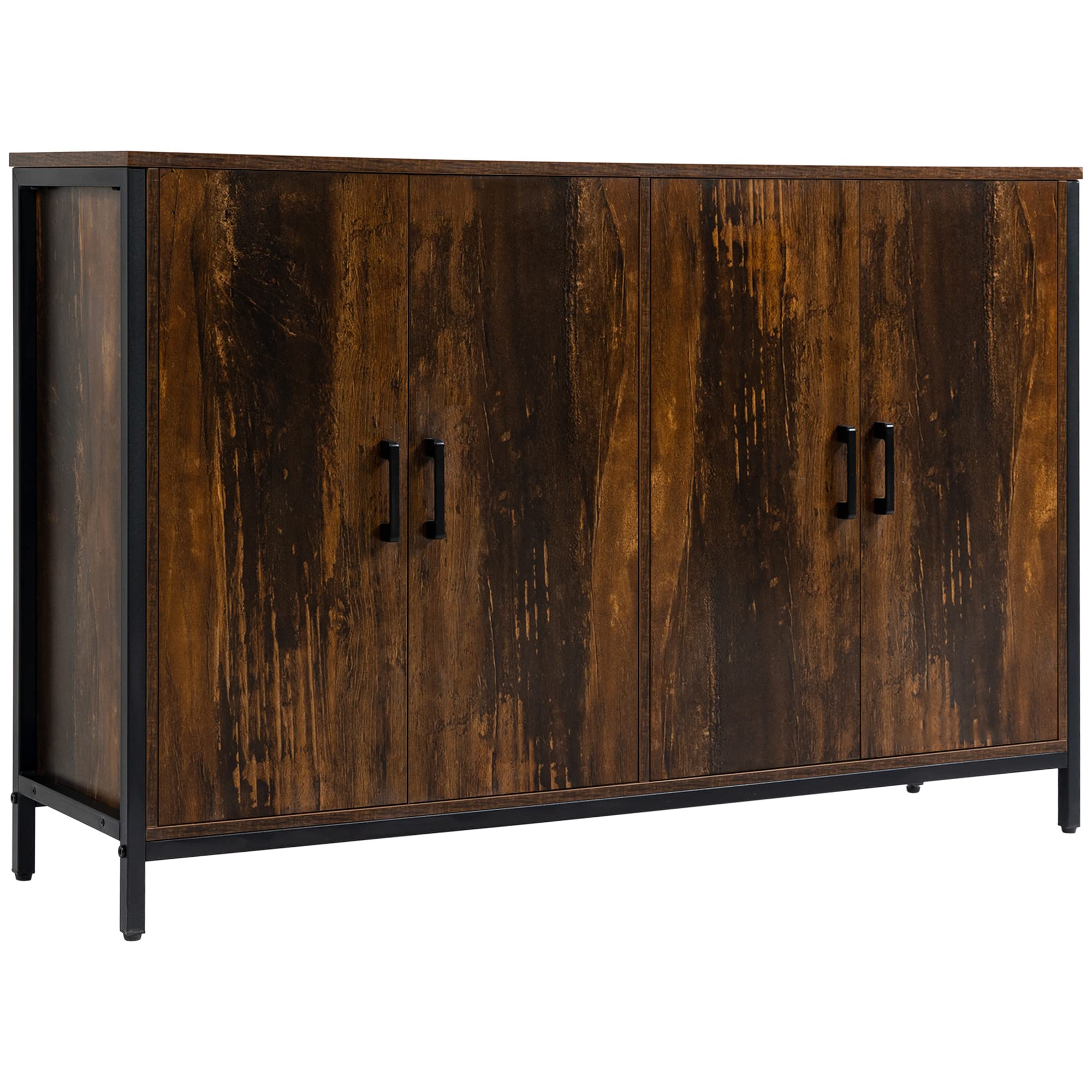 Industrial Buffet Cabinet Sideboard with Doors, Kitchen Storage Cabinet with Adjustable
