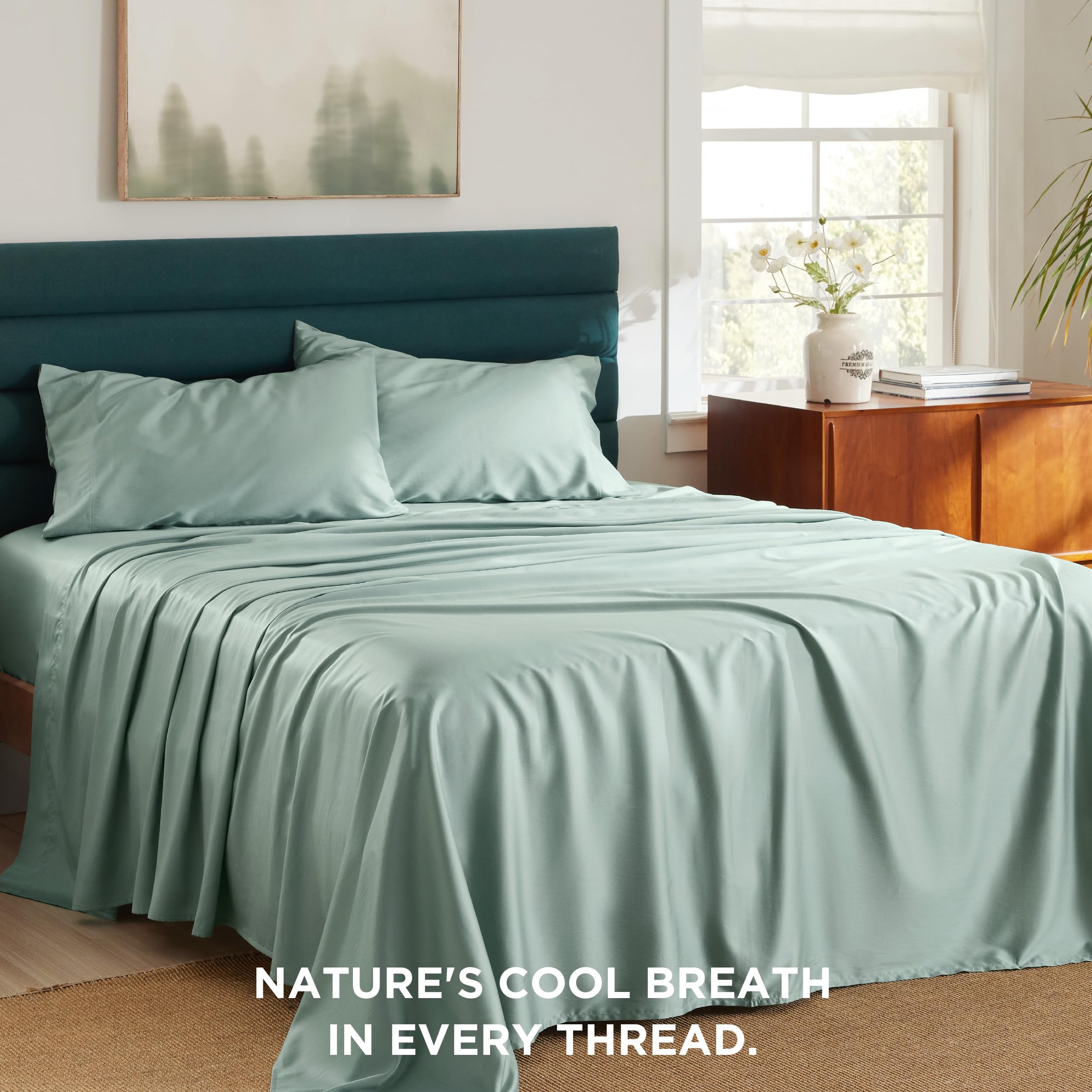 Lyocell Cotton Sheet Set - Cooling Bed Sheets Queen