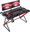 Gaming Desk with LED Lights, 47 Inch Computer Desk for Home Small Space, Gaming