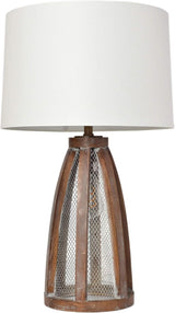 Gold Table Lamp - Modern Style Desk Lamp with Hollowed Out Base Linen Fabric Shade,