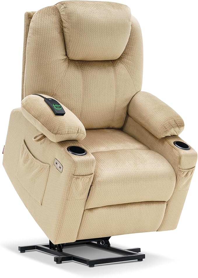 Medium Power Lift Recliner Chair Sofa with Massage and Heat for Elderly, 3 Positions