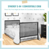 Synergy 5-In-1 Convertible Crib In Black, Greenguard Gold Certified