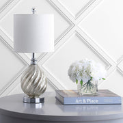 JYL1034A Lawrence 20.5" Glass/Metal LED Table Lamp Transitional Glam Bedside Desk