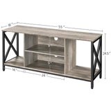 TV Stand for 65 inch TV Console Table with Storage Shelves Cabinet, 55" Wood