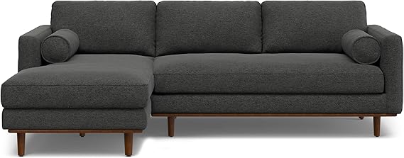 Morrison Mid-Century Modern 72 Inch Wide Sofa in Sienna Genuine Leather