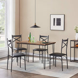 5-Piece Set Home Kitchen Breakfast Nook, Dining Table for 4