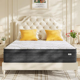 12 Inch King Size Mattress in a Box for Back Pain, Medium Firm Feel Fiberglass Free Hybrid Mattress