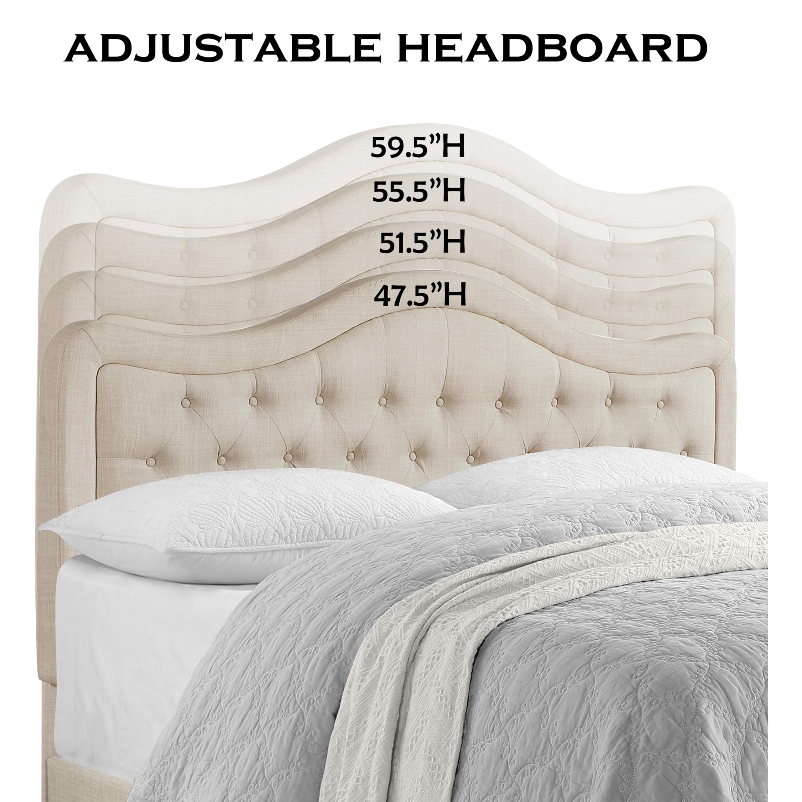 Annway 33” Upholstered Button Tufted Headboard Panel
