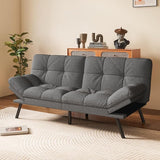 AMICLIBER Detachable Futon Sofa Bed,Medium Grey Memory Foam Futon Sleeper Sofa