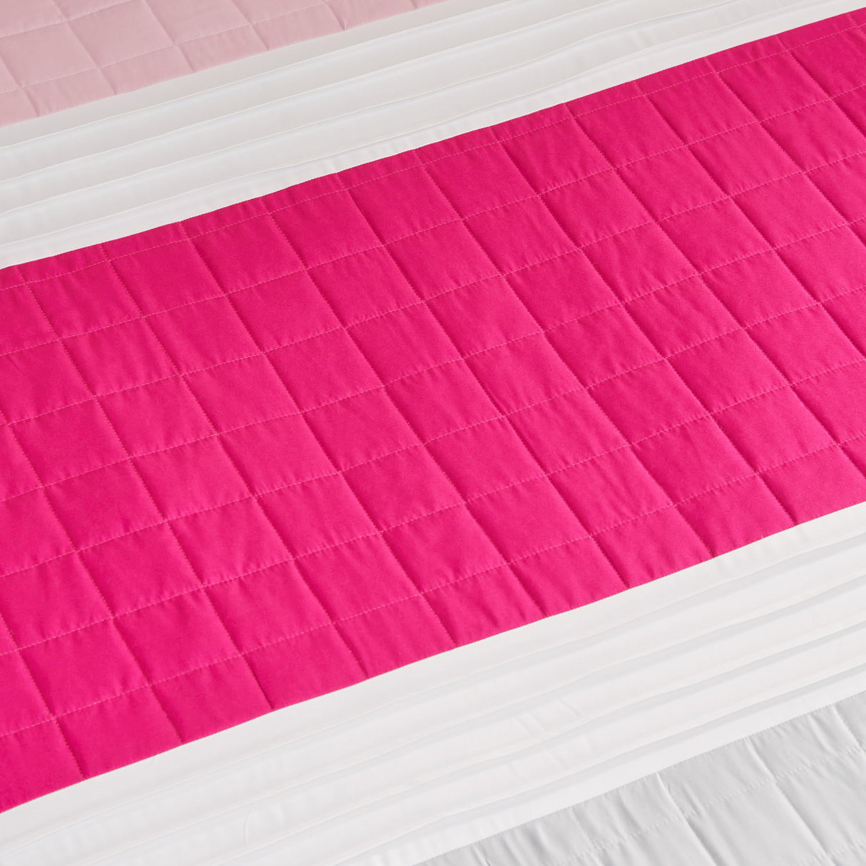 Blocked King Striped 5-Piece Comforter Set - Pink/White/Grey Designer Bedding Set