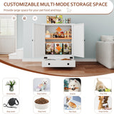 Metal Dog Feeding Station with Storage Cabinet & Elevated Bowls