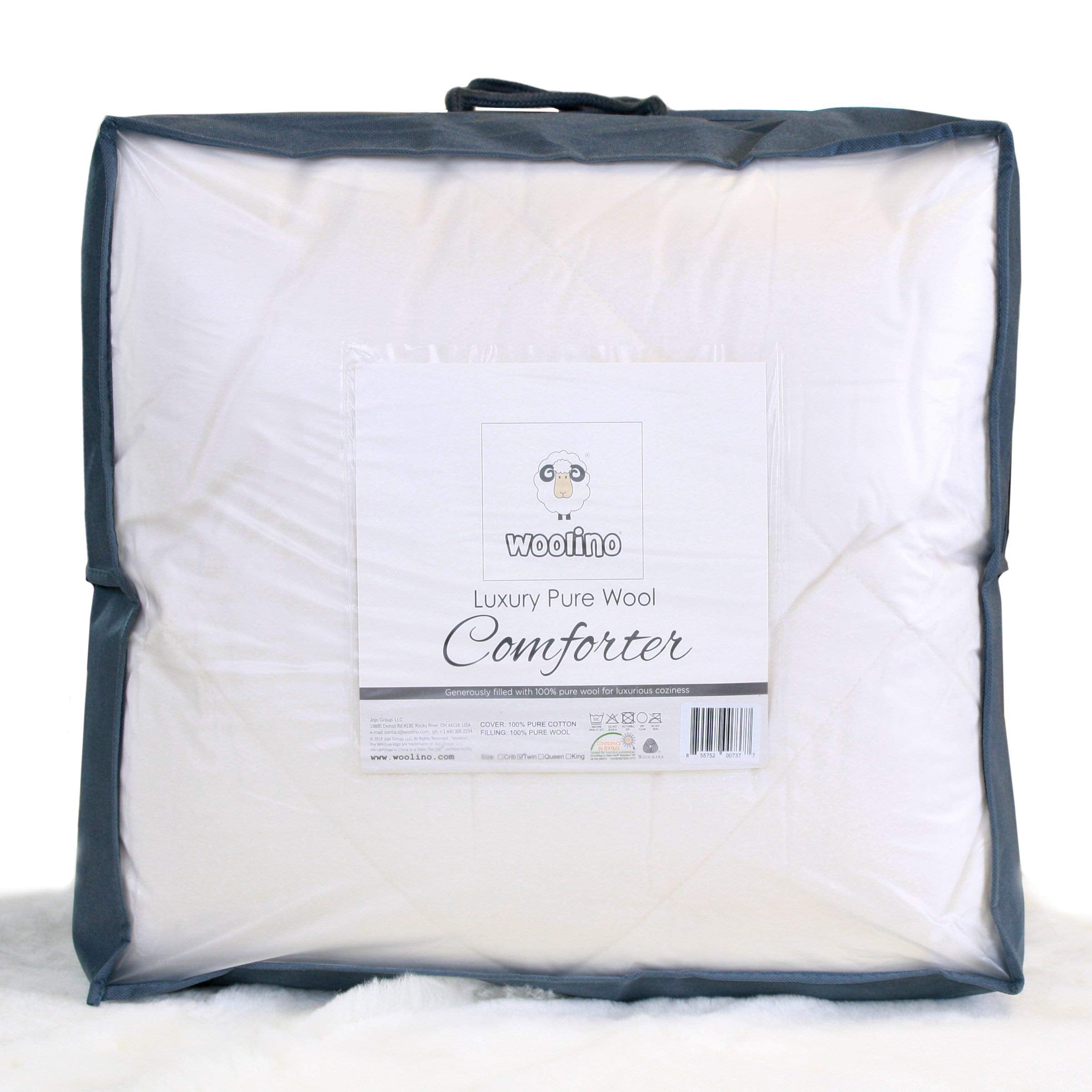 Premium Australian Wool Duvet Insert Bed Comforter, Mid-Weight Wool Fill 52.8 oz Wool