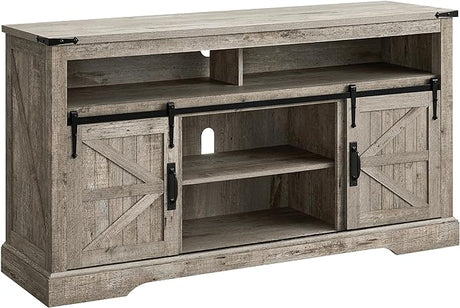 Farmhouse TV Stand for 65+ Inch TV, 33" Tall Highboy Entertainment Center