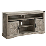 Farmhouse TV Stand for 65+ Inch TV, 33" Tall Highboy Entertainment Center