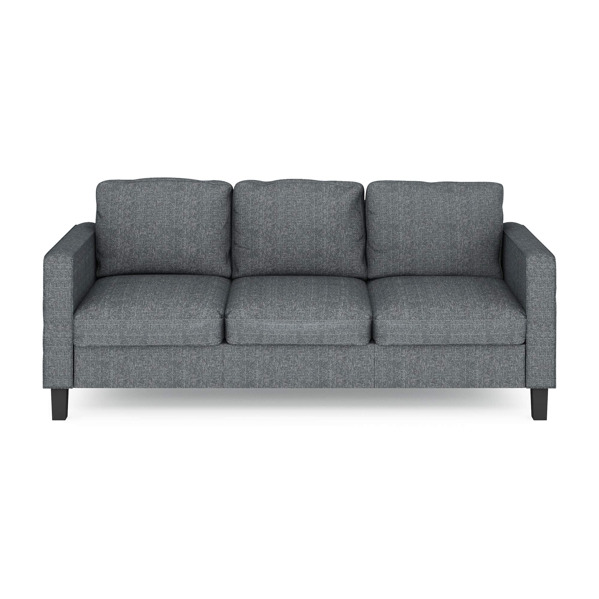 Bayonne Modern Upholstered 3-Seater Sofa Couch for Living Room, Gunmetal