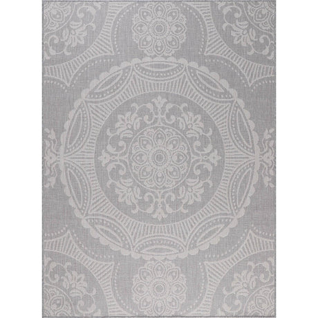 Home Medallion Outdoor Rug 6x9 Washable Outside Carpet for Indoor Patio Porch