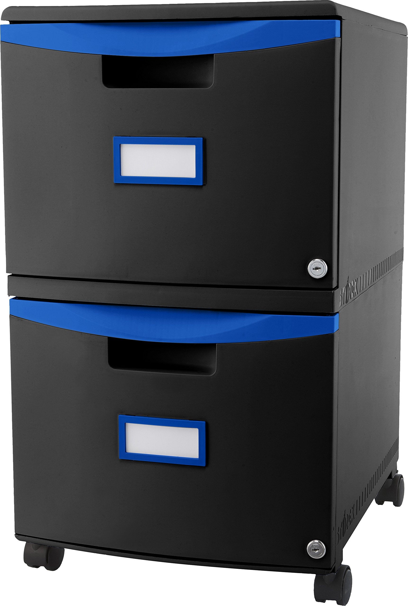 Plastic Two-Drawer File Cabinet – Locking Document Organizer