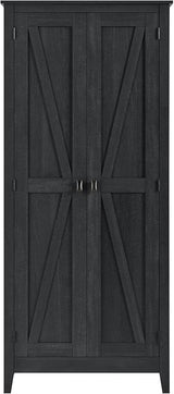 Evolution Farmington 31.5" Wide Storage Cabinet, Black Oak