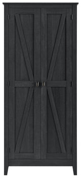 Evolution Farmington 31.5" Wide Storage Cabinet, Black Oak