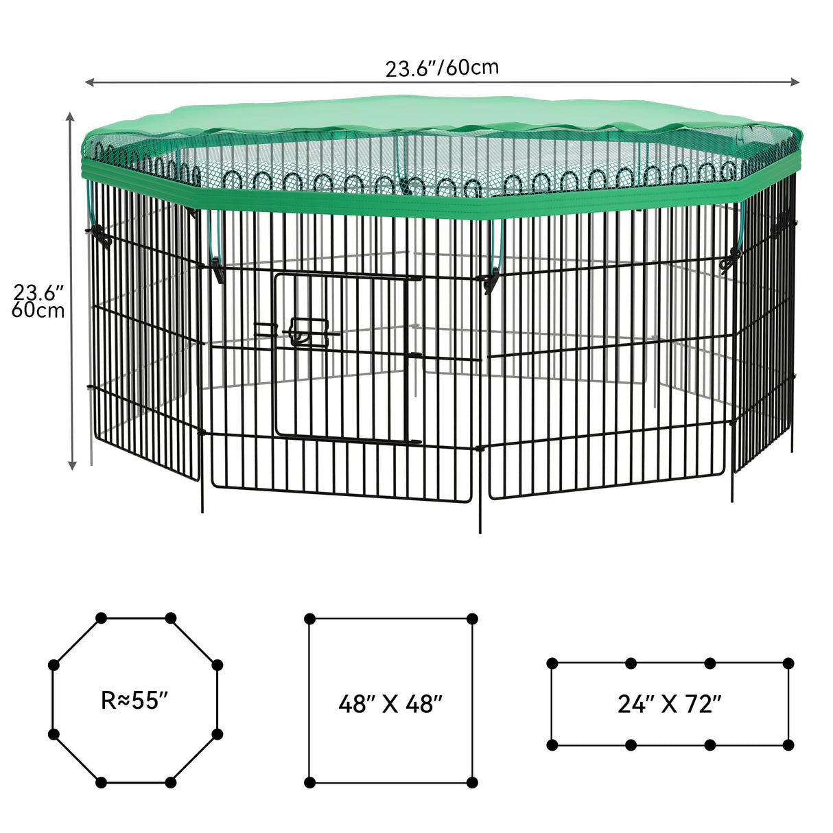 YITAHOME 8 Panel Foldable Chicken Coop with UV-Proof Oxford Cloth, Metal Chicken Tractor Cage Duck Rabbit Cat Crate, Outdoor Walk-in Poultry Cage