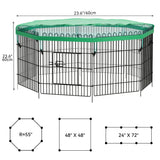 YITAHOME 8 Panel Foldable Chicken Coop with UV-Proof Oxford Cloth, Metal Chicken Tractor Cage Duck Rabbit Cat Crate, Outdoor Walk-in Poultry Cage