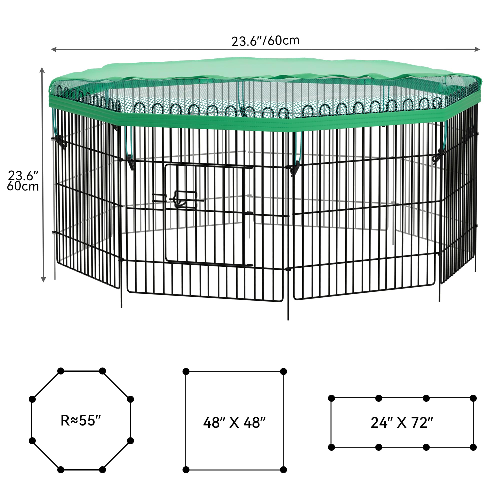 YITAHOME 8 Panel Foldable Chicken Coop with UV-Proof Oxford Cloth, Metal Chicken Tractor Cage Duck Rabbit Cat Crate, Outdoor Walk-in Poultry Cage