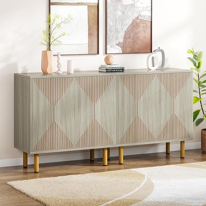 Modern Natural Storage Cabinet, Freestanding Floor Cabinet
