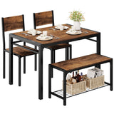 4-Piece Dining Set with Bench for Small Spaces